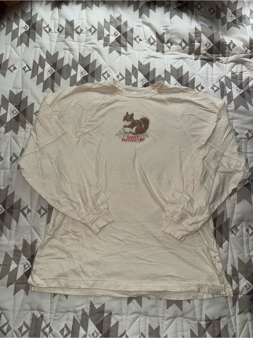 American Eagle Squirrel Easily Distracted Long Sleeve Shirt